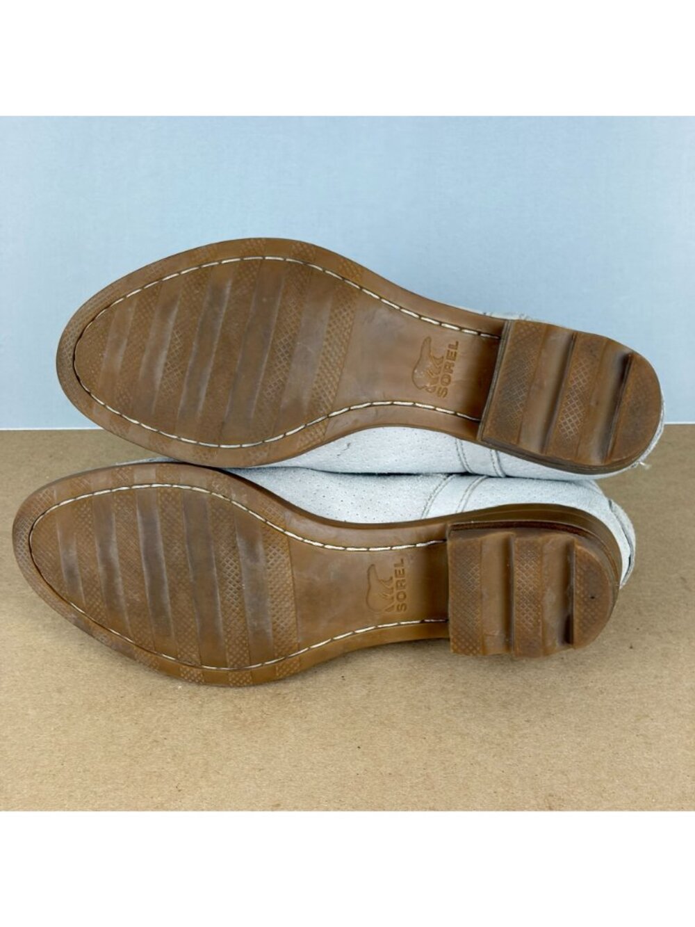Sorel Lolla Suede Side Cut Ankle Booties Womens 8.5 Beige Slip On Casual Comfort - Picture 6 of 10
